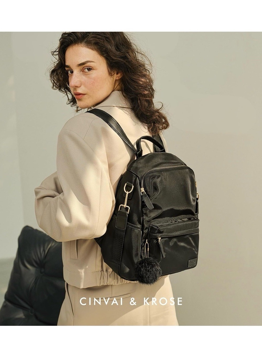 Cinvai Krose Black Convertible Backpack Travel School Tote Bag - Picture 1 of 5